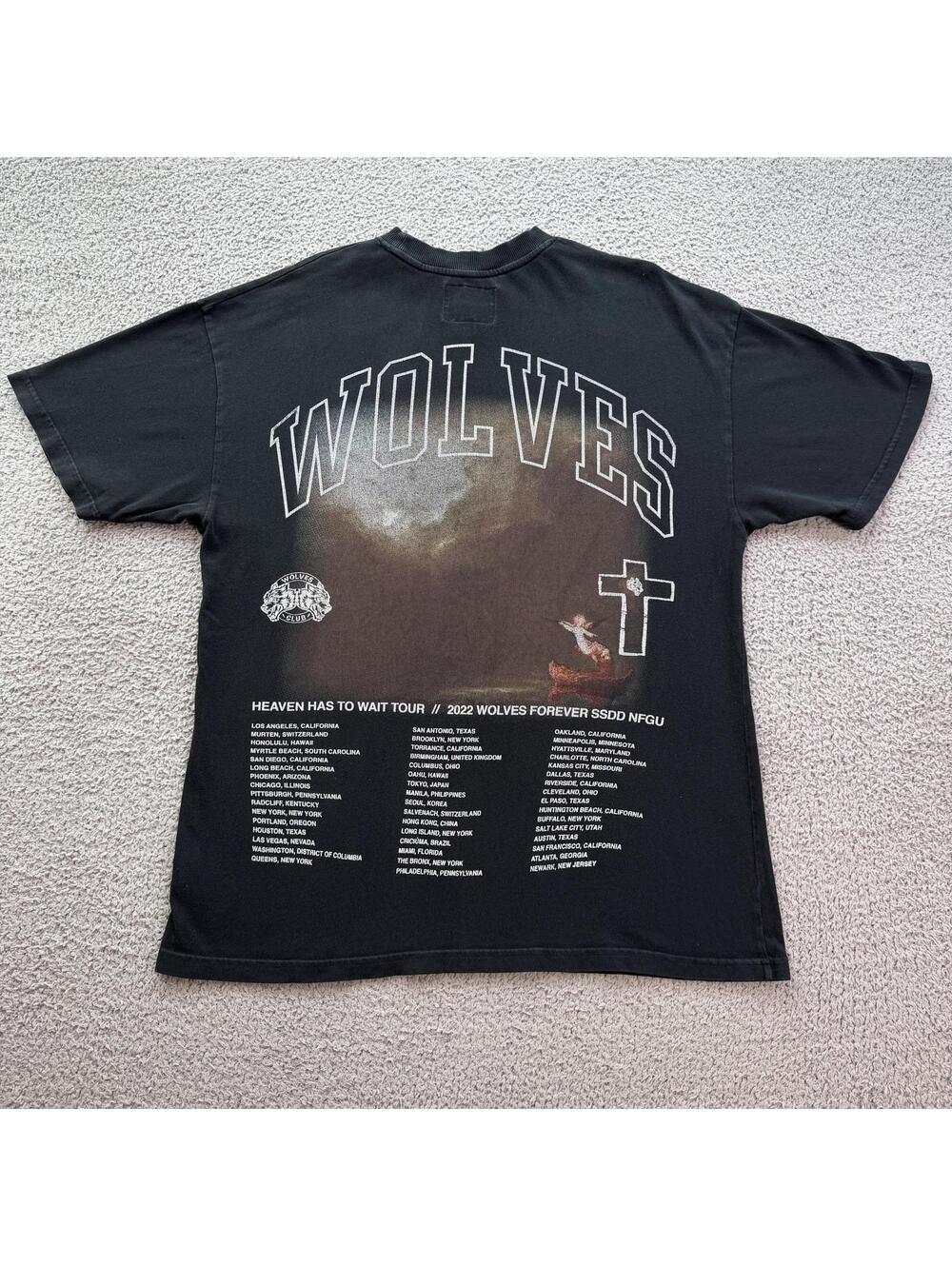 Darc Sport Wolves Mens T Shirt M Club Heaven‎ Has To Wait Tour 2022 Black Faded